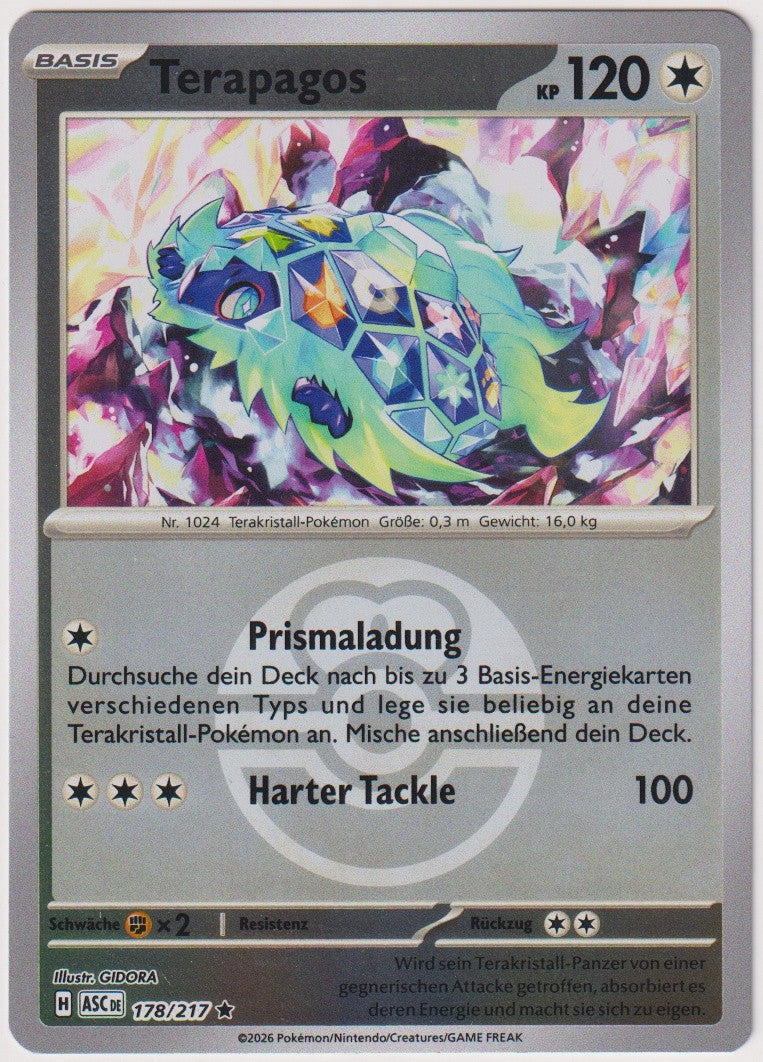 Pokemon TCG Terapagos #178/217 Rare (R) Reverse Holo Deutsch – Bild 1