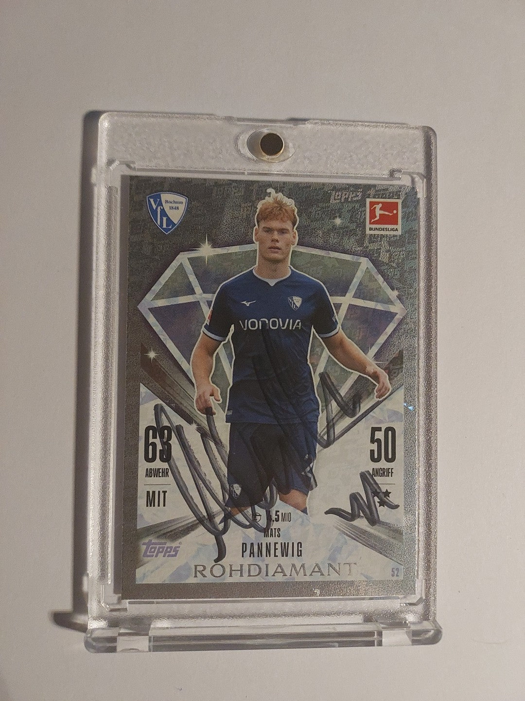 Topps 2024-25 Mats Pannewig Bochum On Card Auto Parallel Ultra Rare Refractor – Bild 1