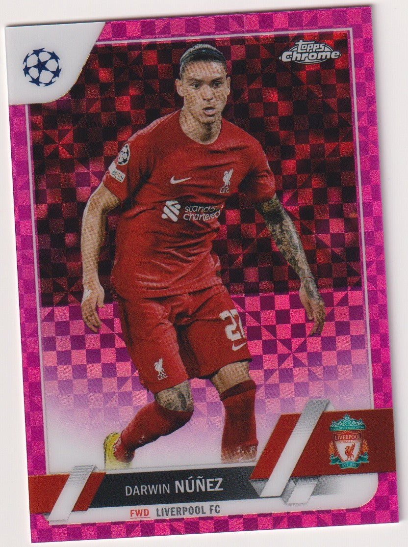 Topps Chrome 2022-23 Darwin Nunez Liverpool FC Parallel 179/250 Refractor – Bild 1