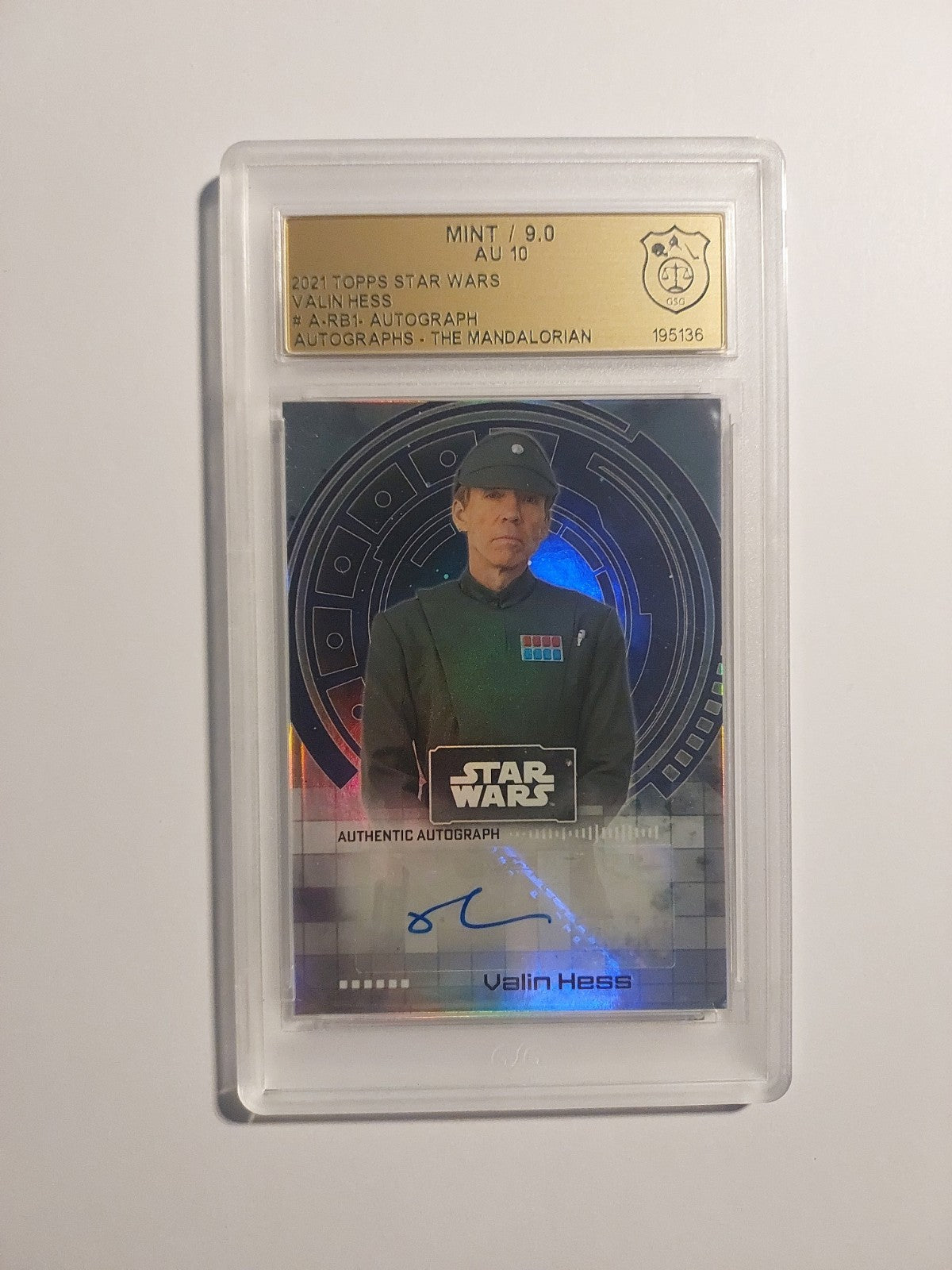Topps Star Wars 2021 Valin Hess Auto Imperium GSG 9/10 = PSA Refractor Parallel – Bild 1