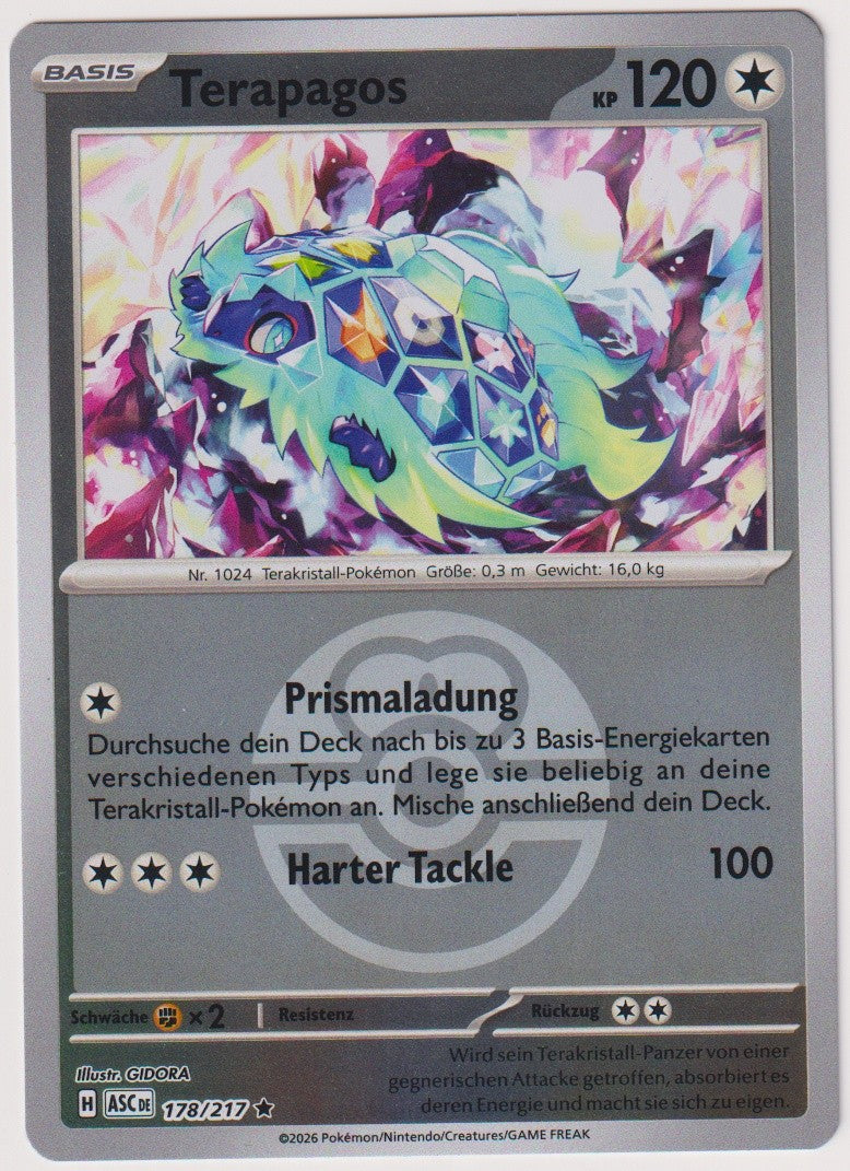 Pokemon TCG Terapagos #178/217 Rare (R) Reverse Holo Deutsch 2026 – Bild 1