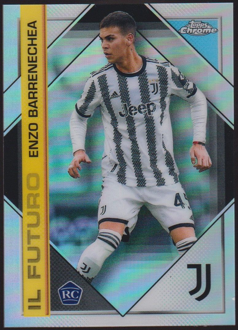 Topps Chrome 2023-24 Enzo Barrenechea Rookie Juventus Parallel Rare Nr. PP-8 – Bild 1