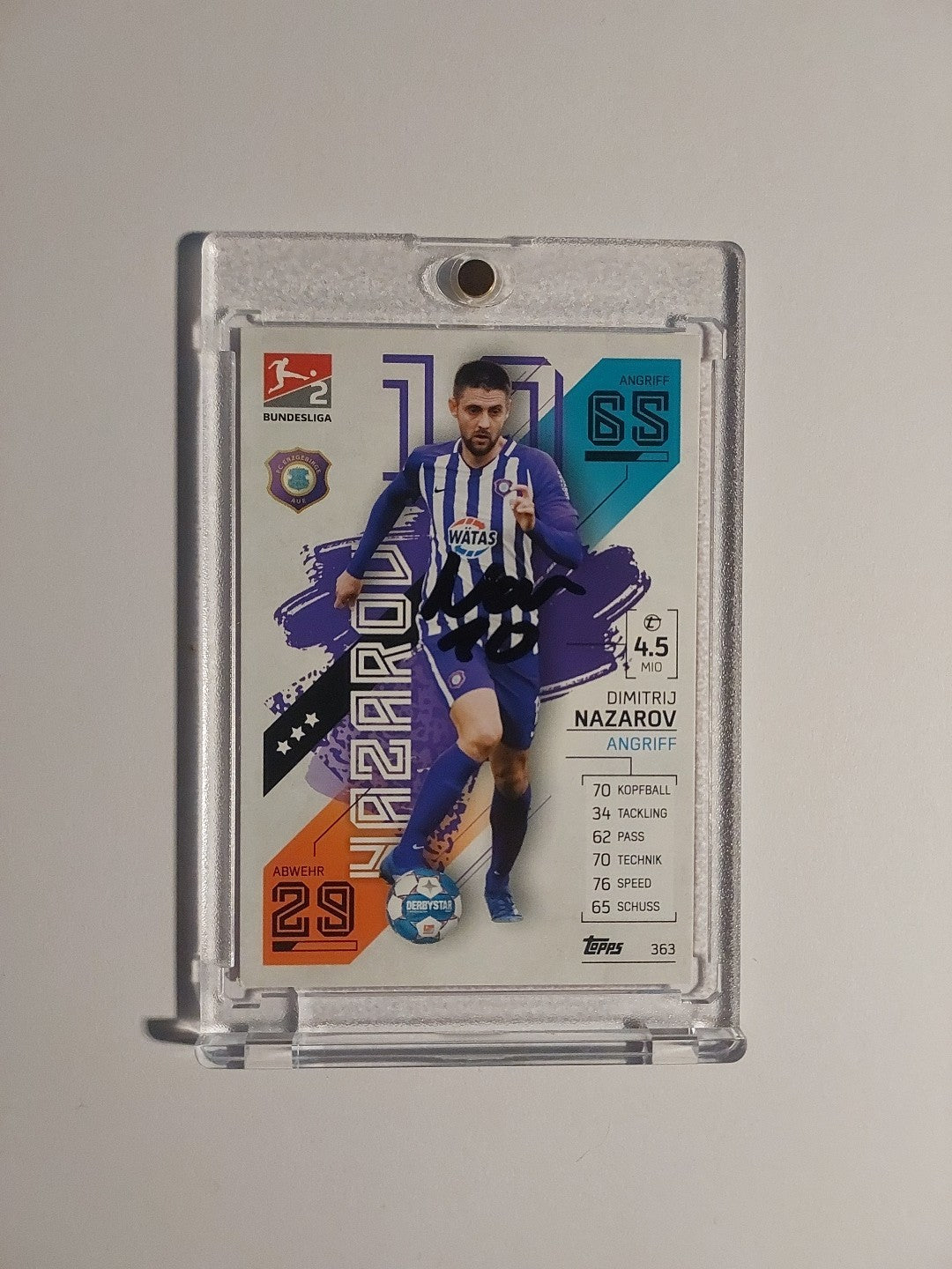 Topps Bundesliga 2021-22 Dimitrij Nazarov On Card Auto Erzgebirge Aue Parallel – Bild 1
