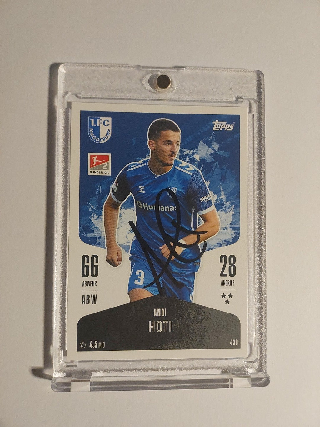 Topps 2024-25 Andi Hoti Magdeburg On Card Auto Parallel Ultra Rare – Bild 1