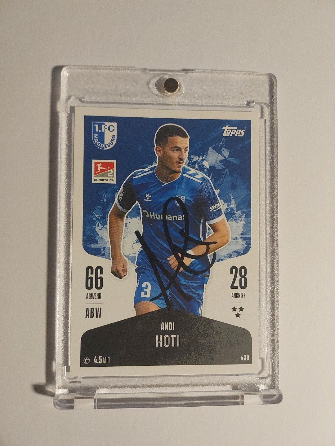 Topps 2024-25 Andi Hoti Magdeburg On Card Auto Parallel Ultra Rare – Bild 1