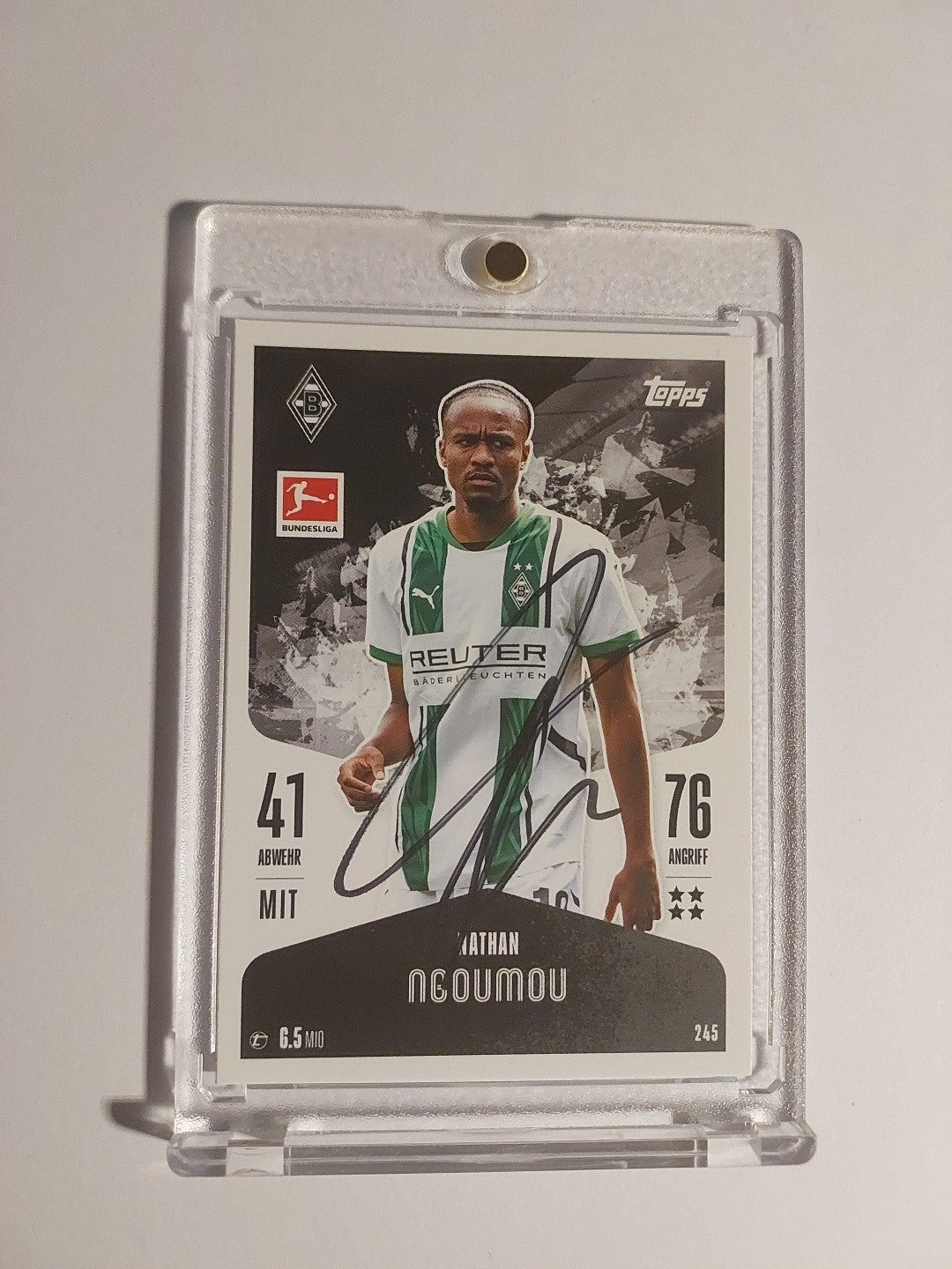 Topps 2024-25 Nathan Ngoumou Borussia Mönchengladbach On Card Auto Parallel Rare – Bild 1
