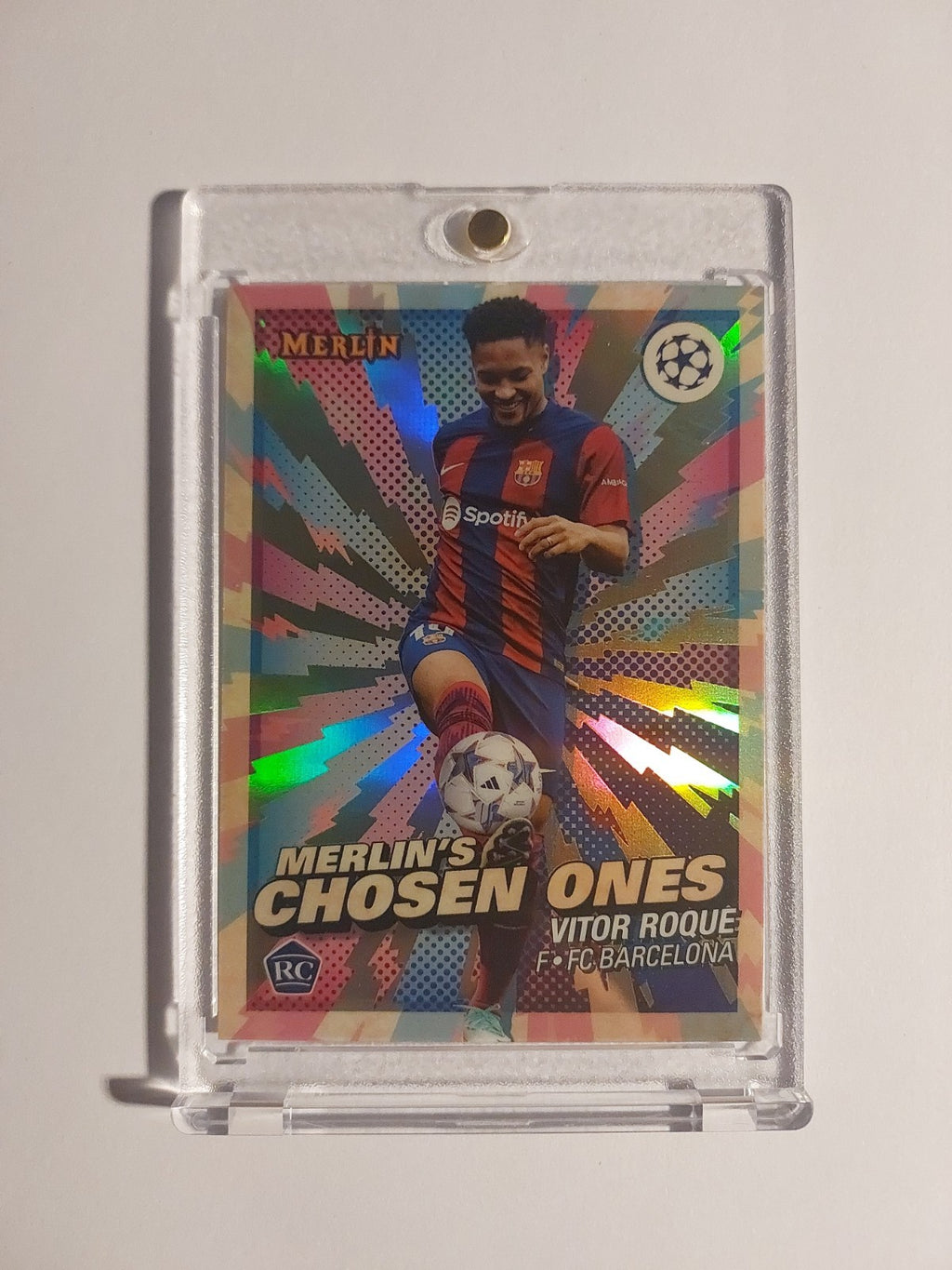 Topps Merlin 2023-24 Vitor Roque Rookie FC Barcelona Parallel Refractor Rare Hit – Bild 1