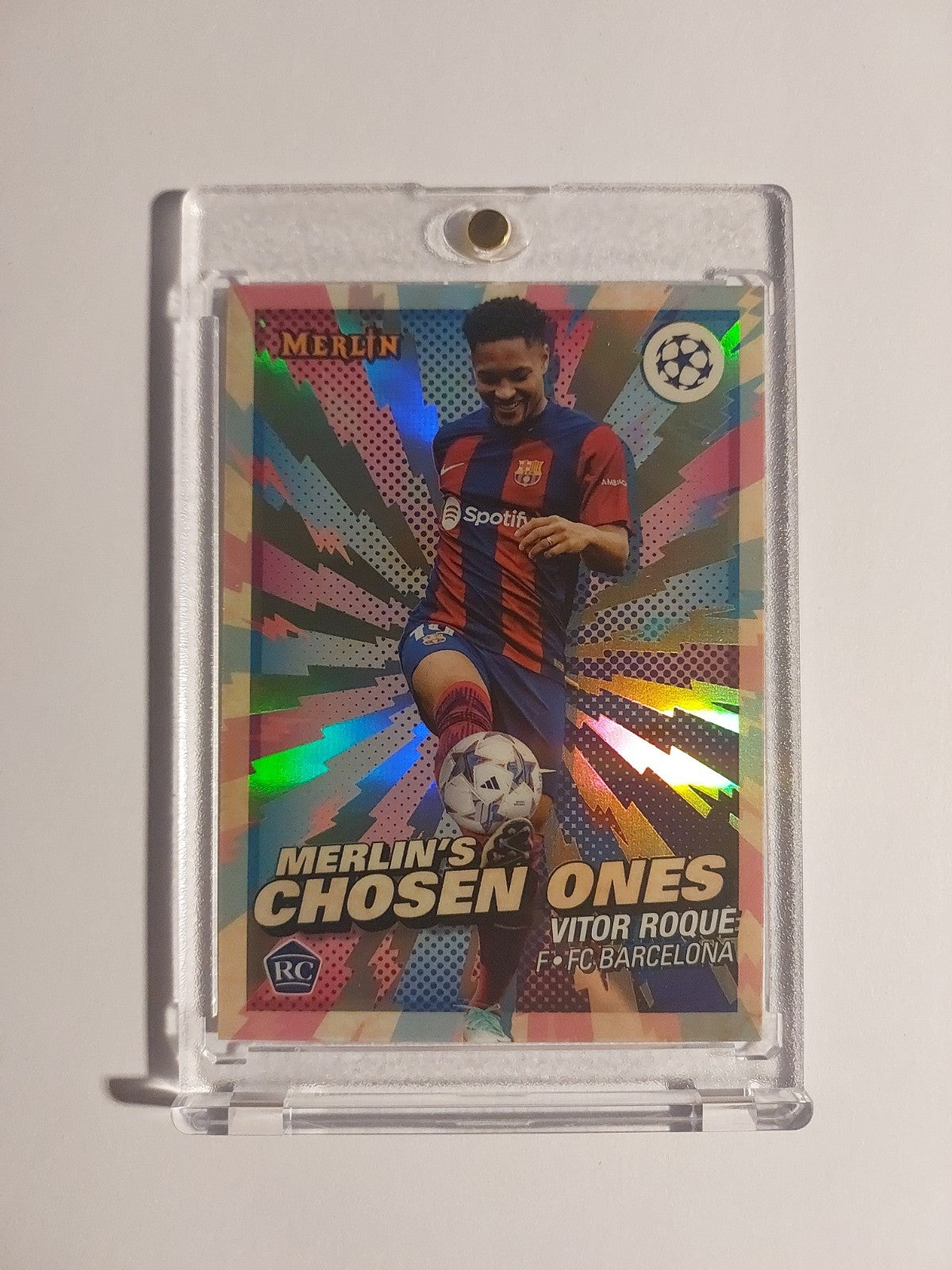 Topps Merlin 2023-24 Vitor Roque Rookie FC Barcelona Parallel Refractor Rare Hit – Bild 1