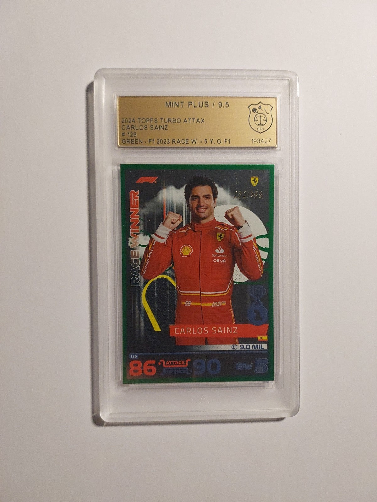 Topps Turbo 2024 Carlos Sainz Ferrari Formel 1 GSG 9.5 = PSA Parallel 252/499 – Bild 1