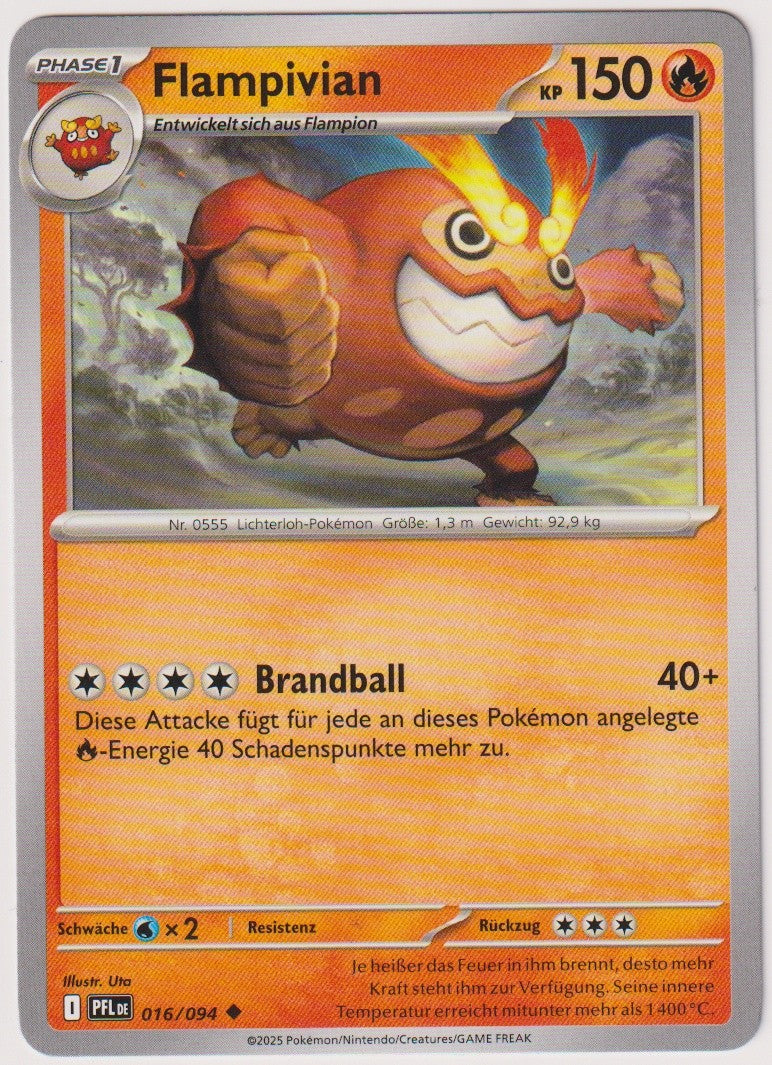 Pokemon TCG Flampivian #16/094 Uncommon (U) Deutsch 2025 – Bild 1