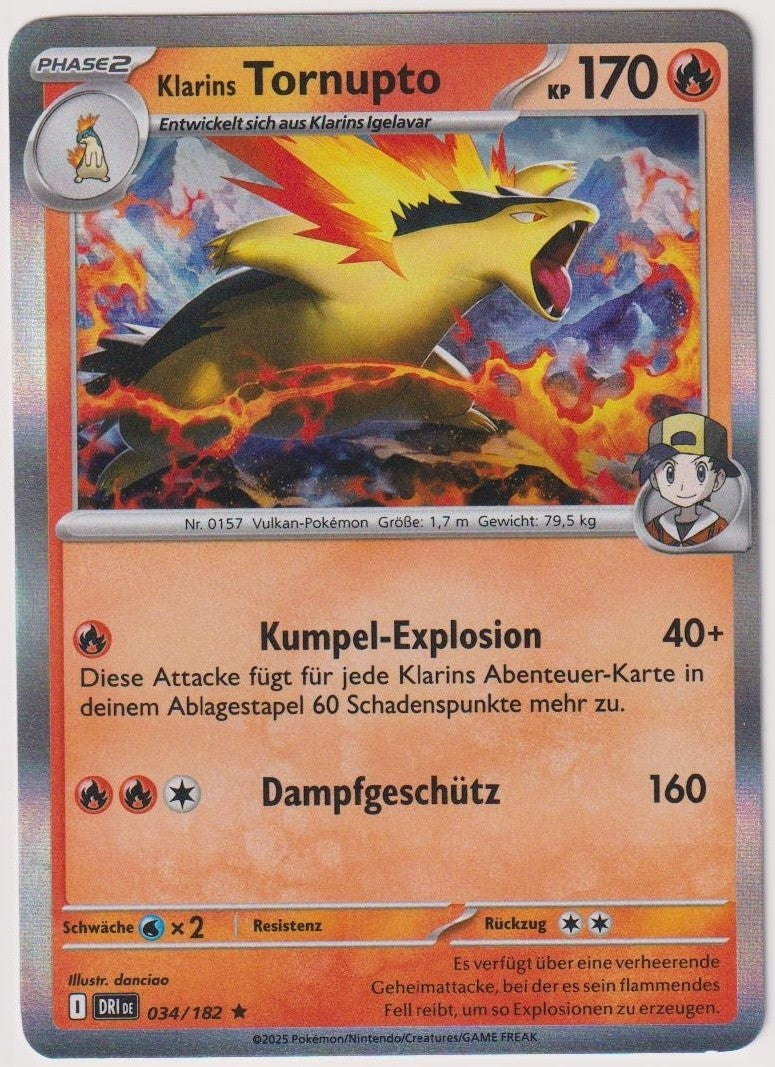 Pokemon TCG Typhlosion #34/182 Rare (R) Holo Deutsch 2025 – Bild 1