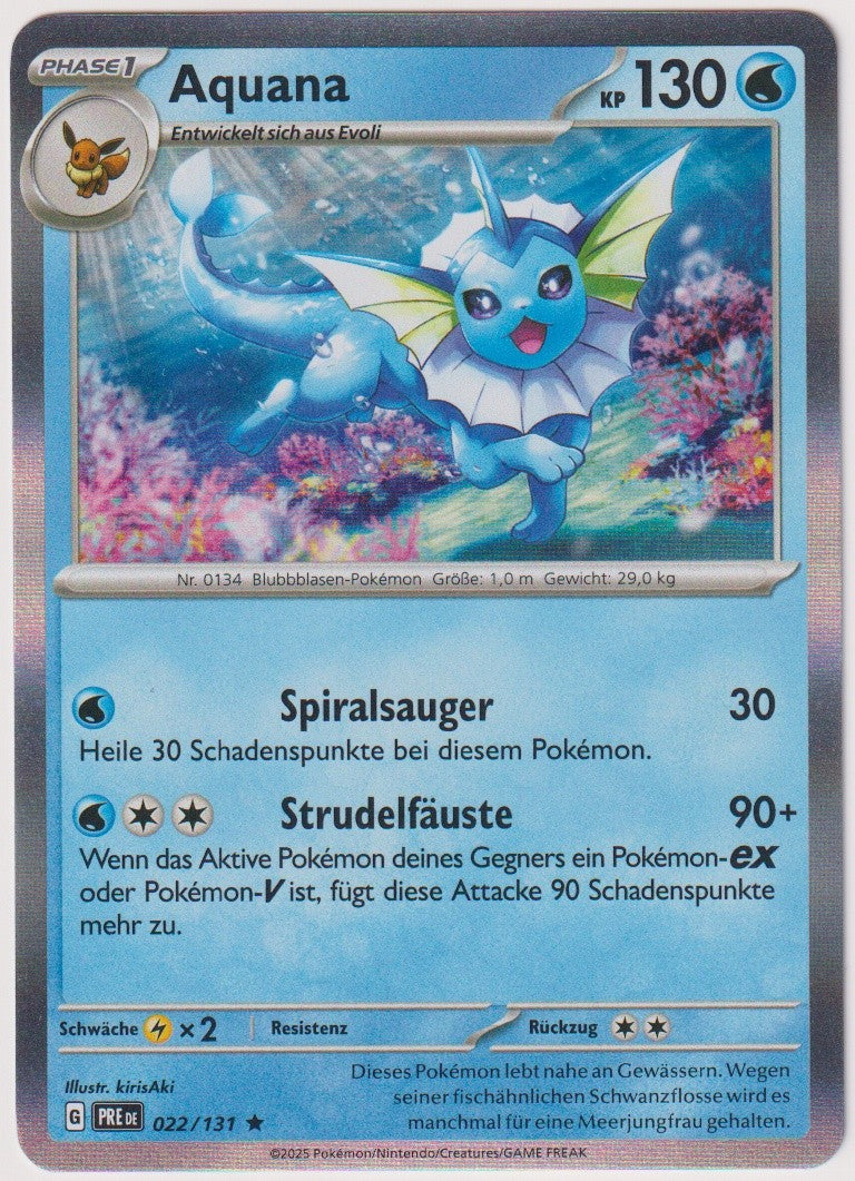 Pokemon TCG Vaporeon #22/131 Rare (R) Holo Deutsch 2025 – Bild 1