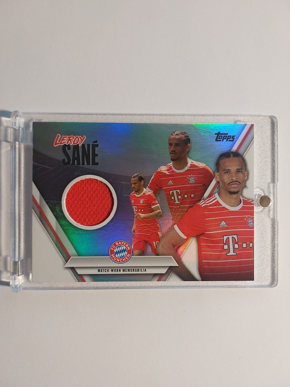 Topps 2022-23 Leroy Sane Patch Relic Bayern München Parallel Refractor Rare Hit – Bild 1