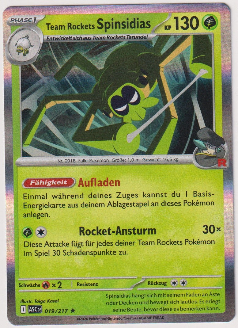 Pokemon TCG Team Rockets Spidops #19/217 Rare (R) Holo Deutsch 2026 – Bild 1