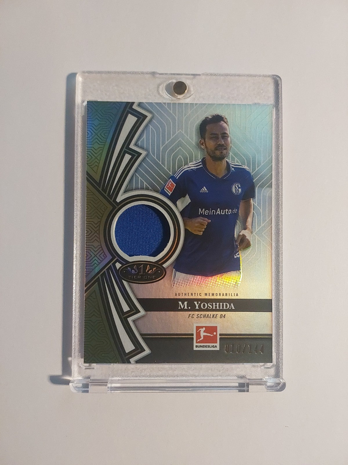 Topps Tier One 2022-23 Maya Yoshida Patch Relic Schalke 04 Parallel 10/144 Rare – Bild 1