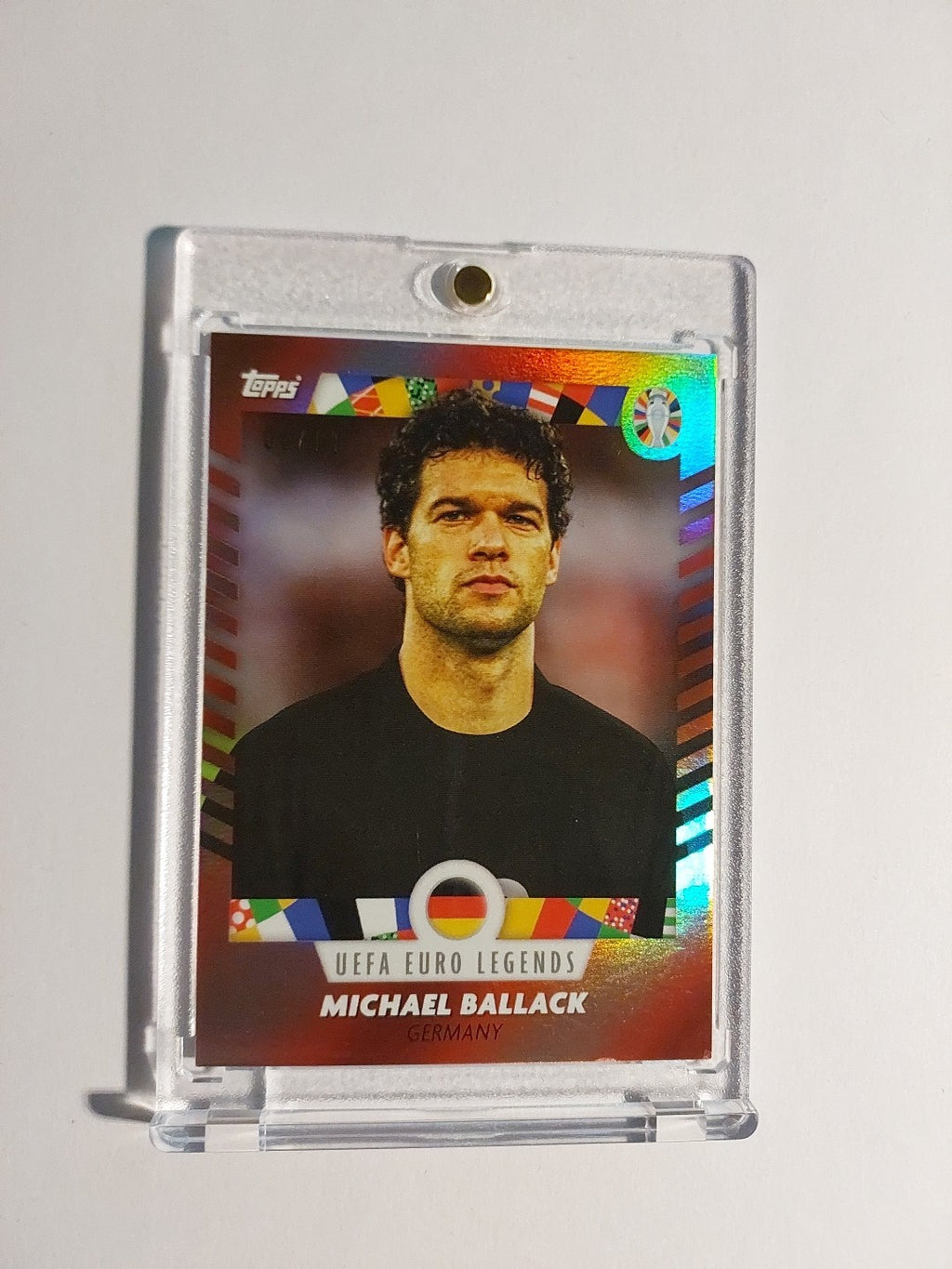 Topps Uefa Euro 2024 Michael Ballack Deutschland Parallel 8/10 Refractor Rare – Bild 1
