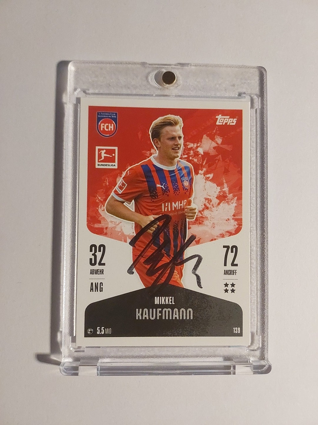 Topps 2024-25 Mikkel Kaufmann Heidenheim On Card Auto Parallel Ultra Rare – Bild 1