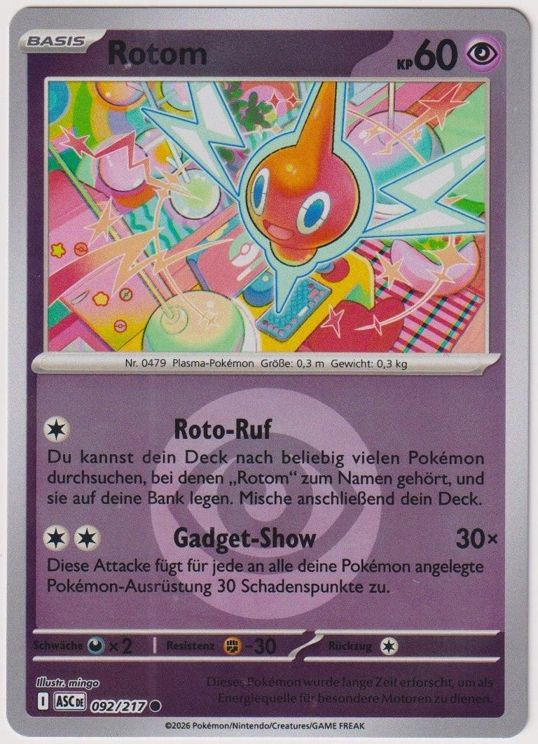 Pokemon TCG Rotom #92/217 Common (C) Reverse Holo Deutsch 2026 – Bild 1