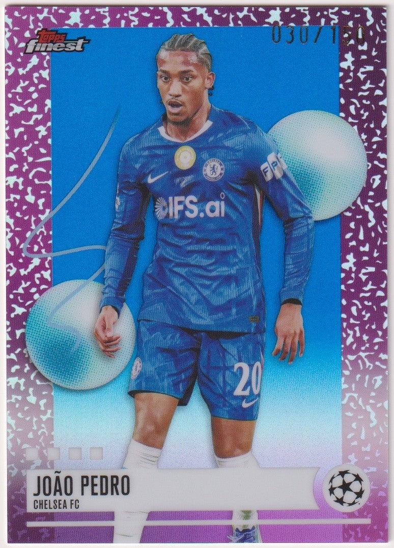 Topps Finest 2025-26 Joao Pedro Chelsea FC Parallel 30/150 Rare Refractor – Bild 1