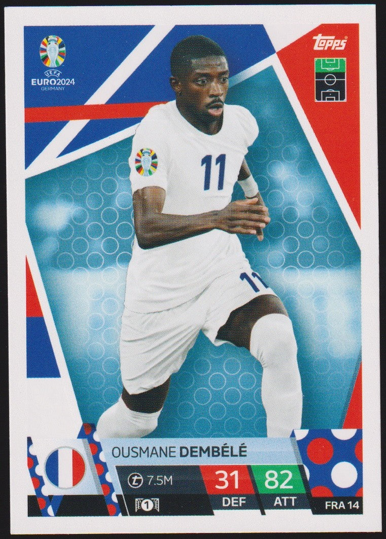 Topps Match Attax 2023-24 Ousmane Dembélé UEFA Euro 2024 Germany Parallel Rare – Bild 1