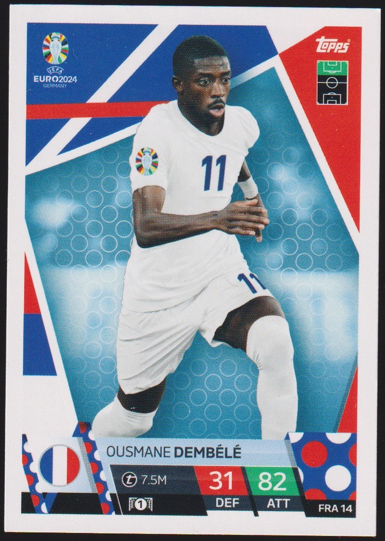 Topps Match Attax 2023-24 Ousmane Dembélé UEFA Euro 2024 Germany Parallel Rare – Bild 1