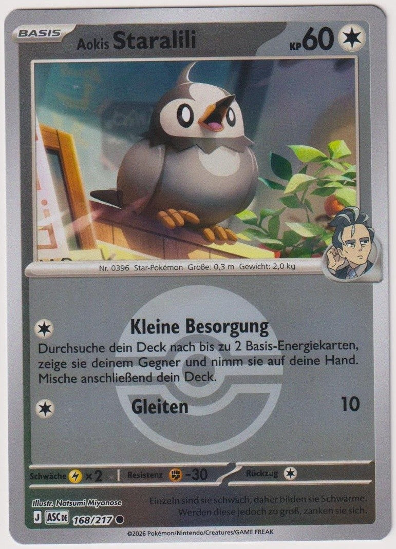 Pokemon TCG Larrys Starly #168/217 Common (C) Reverse Holo Deutsch 2026 – Bild 1
