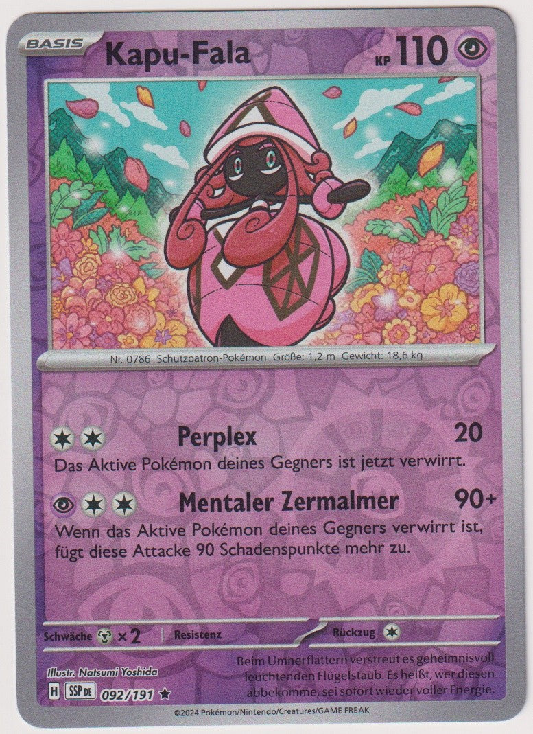 Pokemon TCG Tapu Bulu #92/191 Rare (R) Reverse Holo Deutsch 2024 – Bild 1