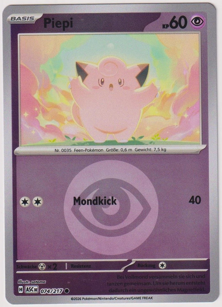 Pokemon TCG Clefairy #74/217 Common (C) Reverse Holo Deutsch 2026 – Bild 1