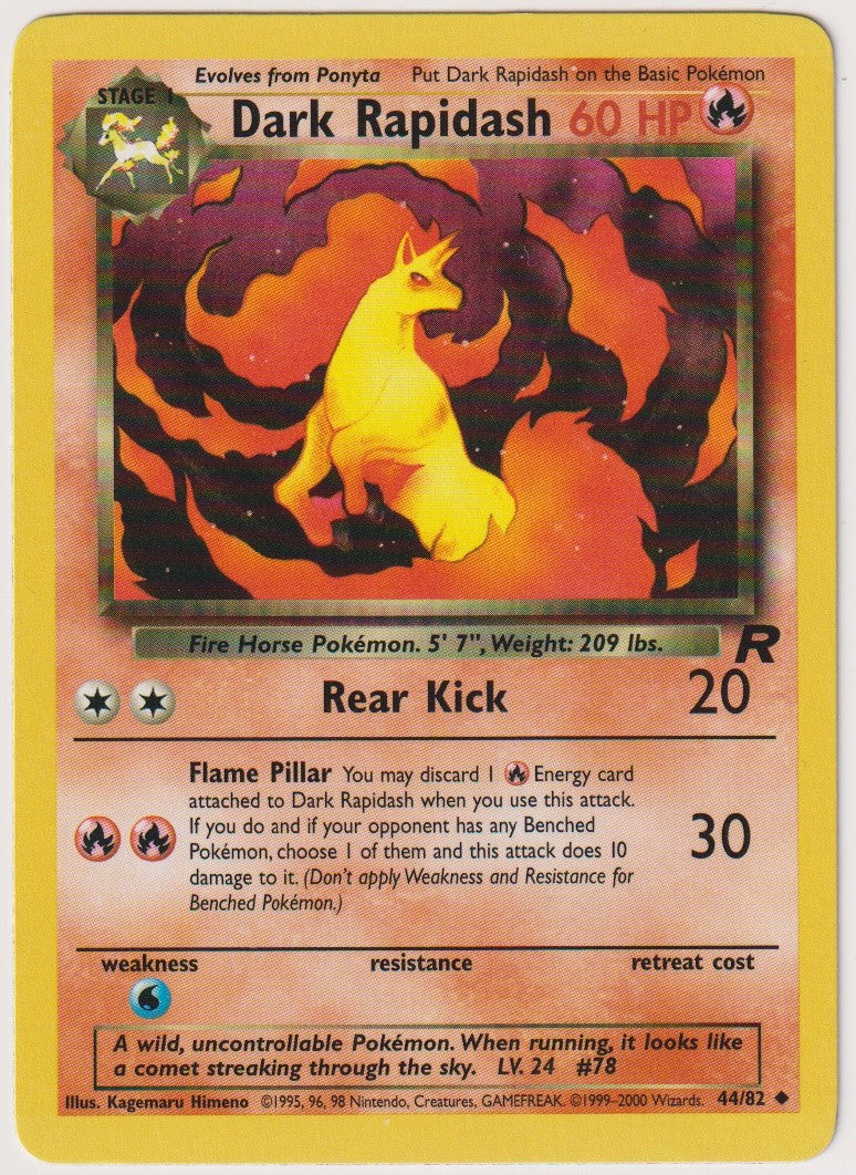 Pokemon TCG Rapidash #44/082 Uncommon (U) Non-Holo Englisch 2000 – Bild 1