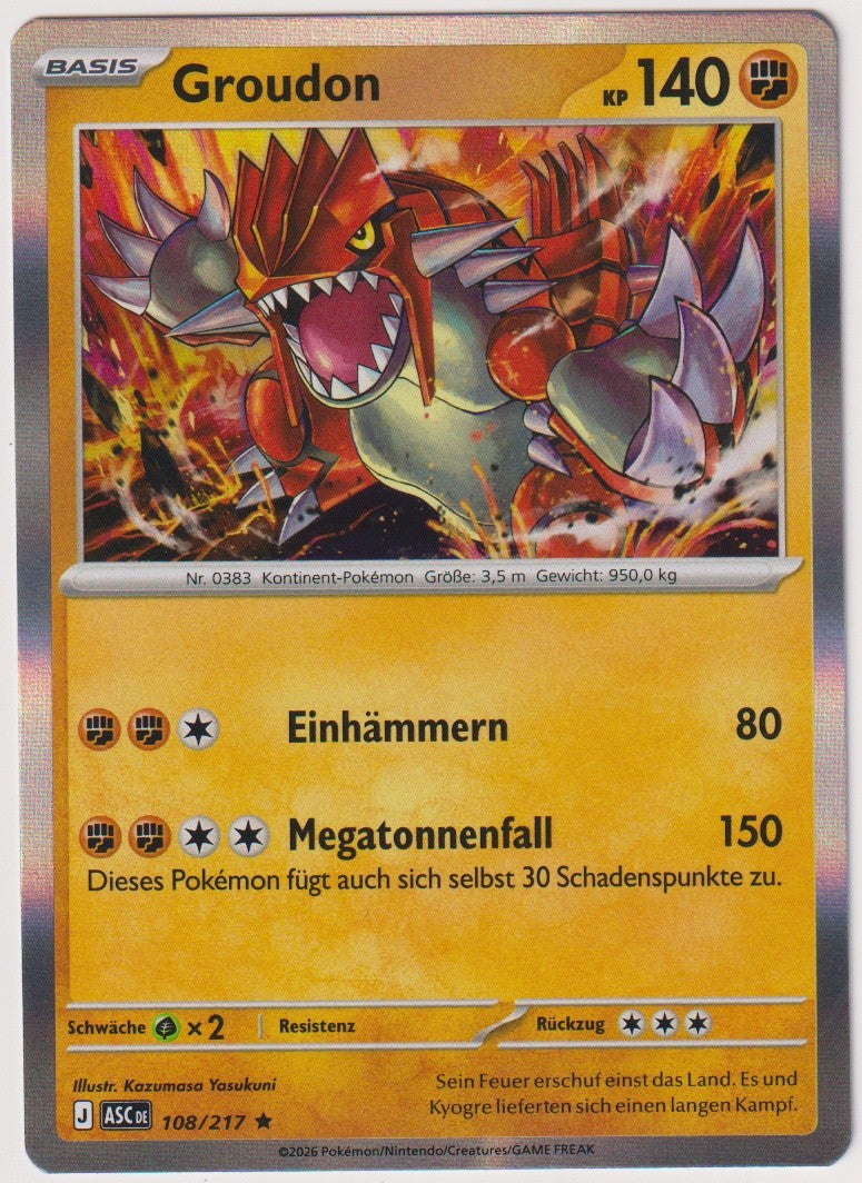 Pokemon TCG Groudon #108/217 Rare (R) Holo Deutsch 2026 – Bild 1