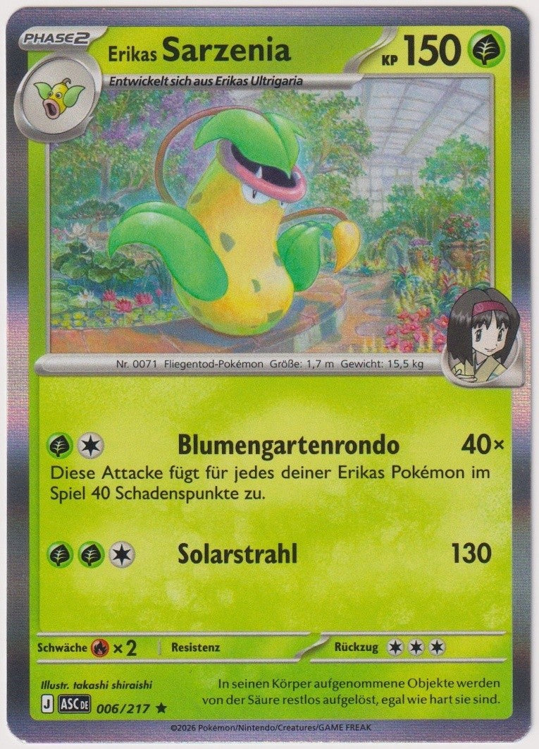 Pokemon TCG Erikas Sarzenia #006/217 Rare (R) Holo Deutsch 2026 – Bild 1