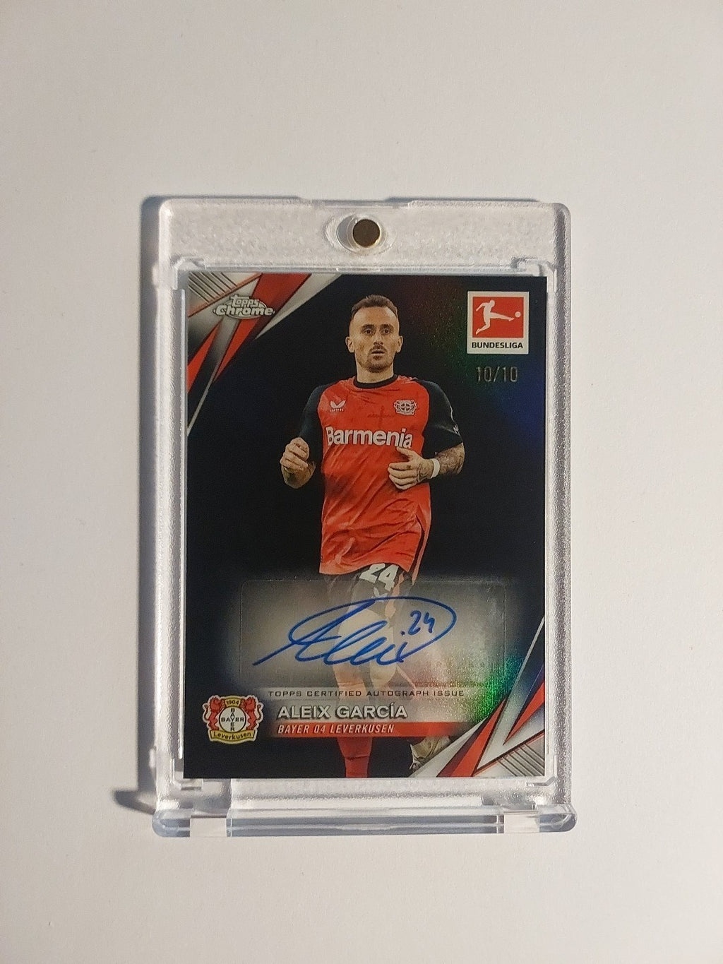 Topps Chrome Bundesliga 2024-25 Aleix Garcia Auto Leverkusen Parallel 10/10 Rare – Bild 1