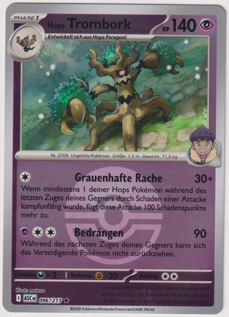 Pokemon TCG Hops Trevenant #96/217 Rare (R) Reverse Holo Deutsch 2026 – Bild 1