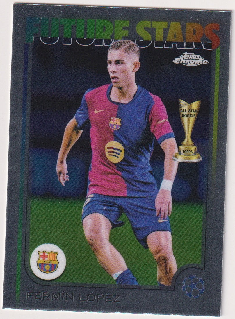 Topps Chrome 2024-25 Fermín López FC Barcelona Champions League Parallel – Bild 1