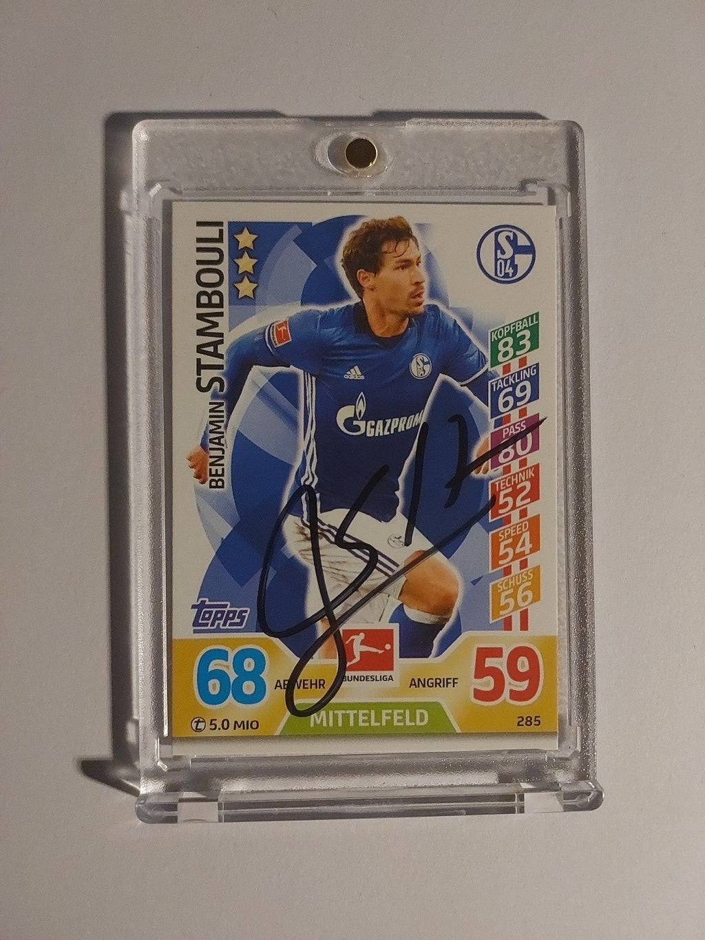 Topps Bundesliga Benjamin Stambouli FC Schalke 04 (On Card Auto) – Bild 1