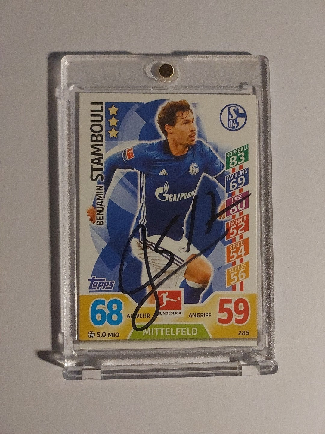 Topps Bundesliga Benjamin Stambouli FC Schalke 04 (On Card Auto) – Bild 1