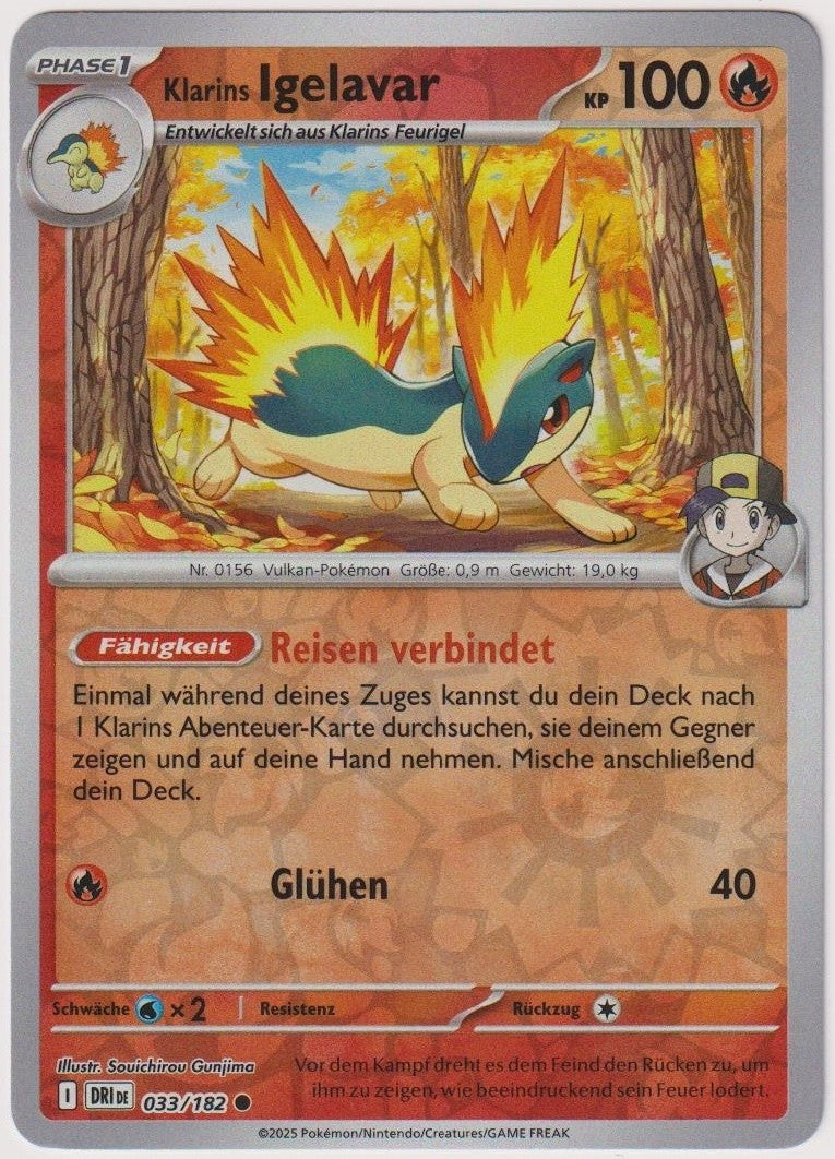 Pokemon TCG Quilava #33/182 Common (C) Reverse Holo Deutsch 2025 – Bild 1