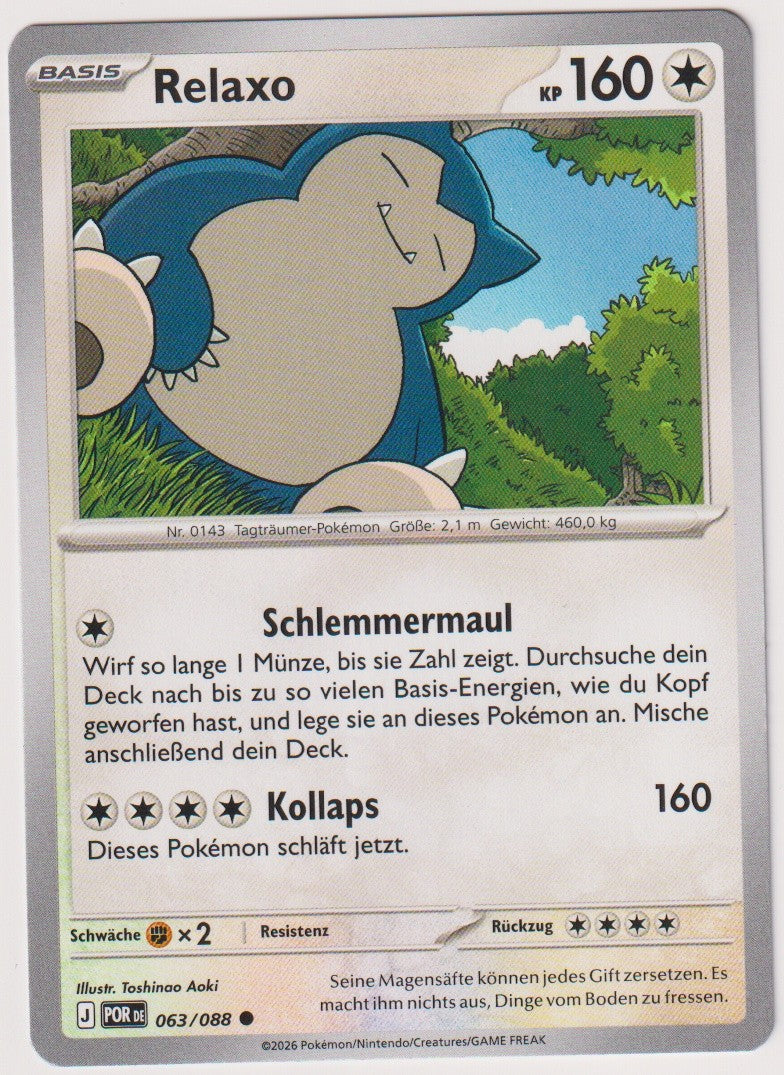 Pokemon TCG Relaxo #63/088 Common (C) Deutsch 2026 – Bild 1