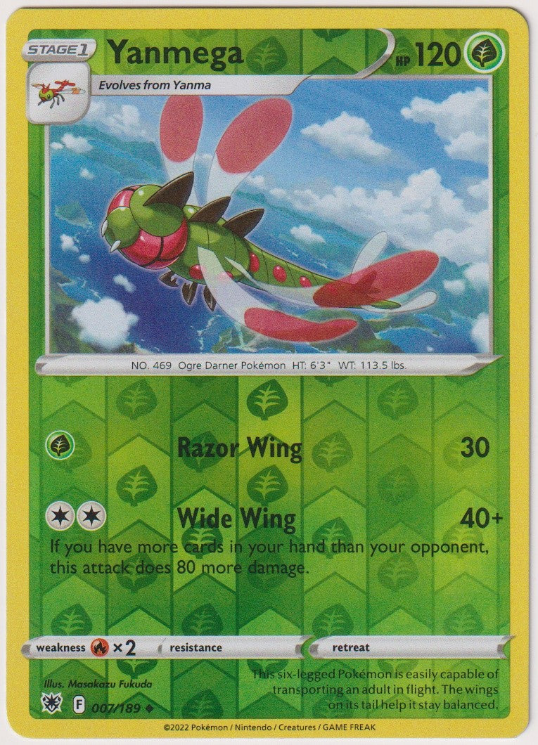 Pokemon TCG Yanmega #7/189 Uncommon (U) Reverse Holo Englisch 2022 – Bild 1