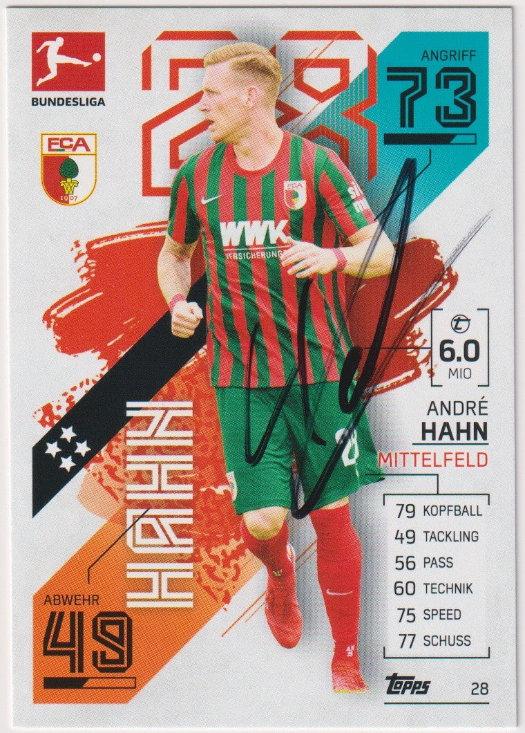 Topps Match Attax 2021-22 André Hahn On Card Auto FC Augsburg Bundesliga – Bild 1