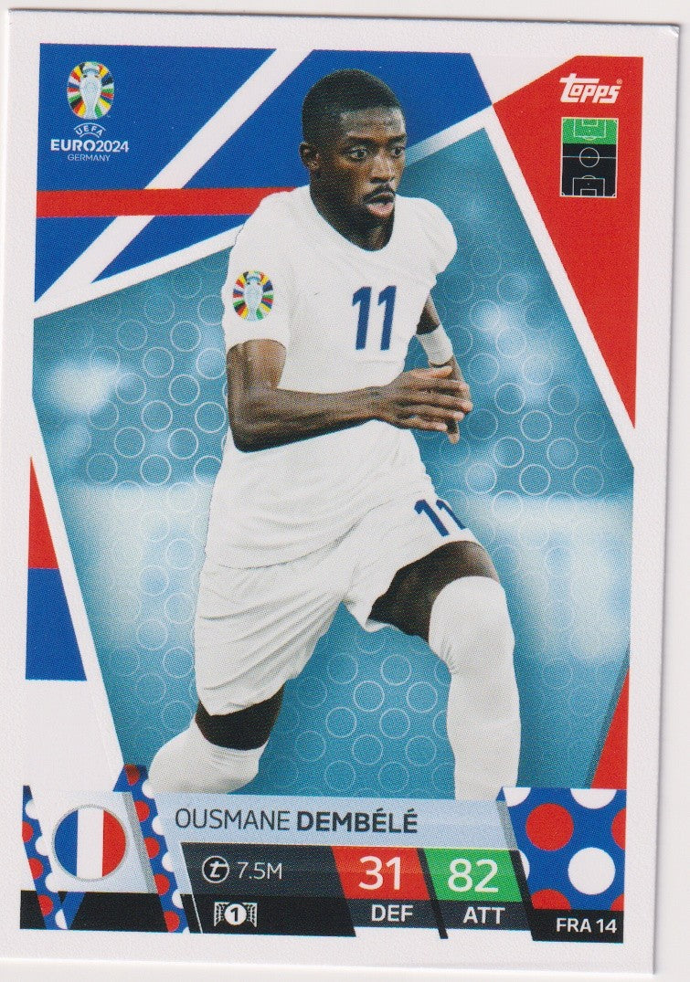 Topps Match Attax 2023-24 Ousmane Dembélé UEFA Euro 2024 Germany Parallel Rare – Bild 1