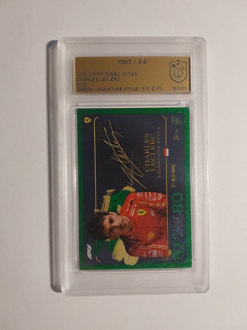Topps Turbo 2024 Charles Leclerc Auto Style GSG 9 = PSA Parallel 56/499 Green – Bild 1