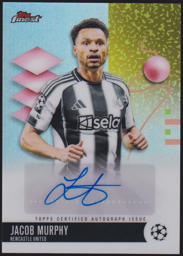 Topps 2025-26 Jacob Murphy Auto Newcastle United Finest Parallel Refractor – Bild 1