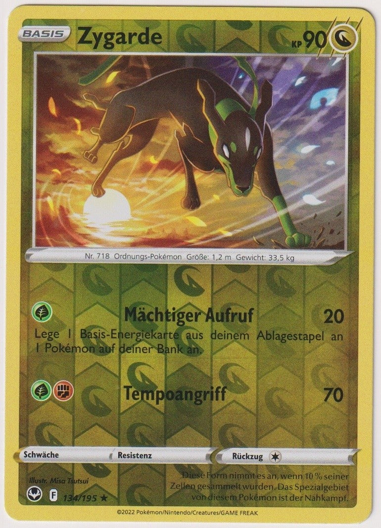 Pokemon TCG Zygarde #134/195 Rare (R) Reverse Holo Deutsch 2022 – Bild 1