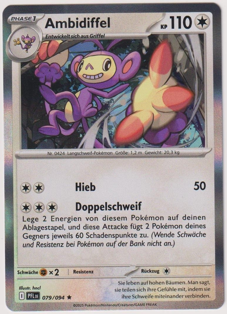 Pokemon TCG Ambipom #79/094 Rare (R) Holo Deutsch 2025 – Bild 1