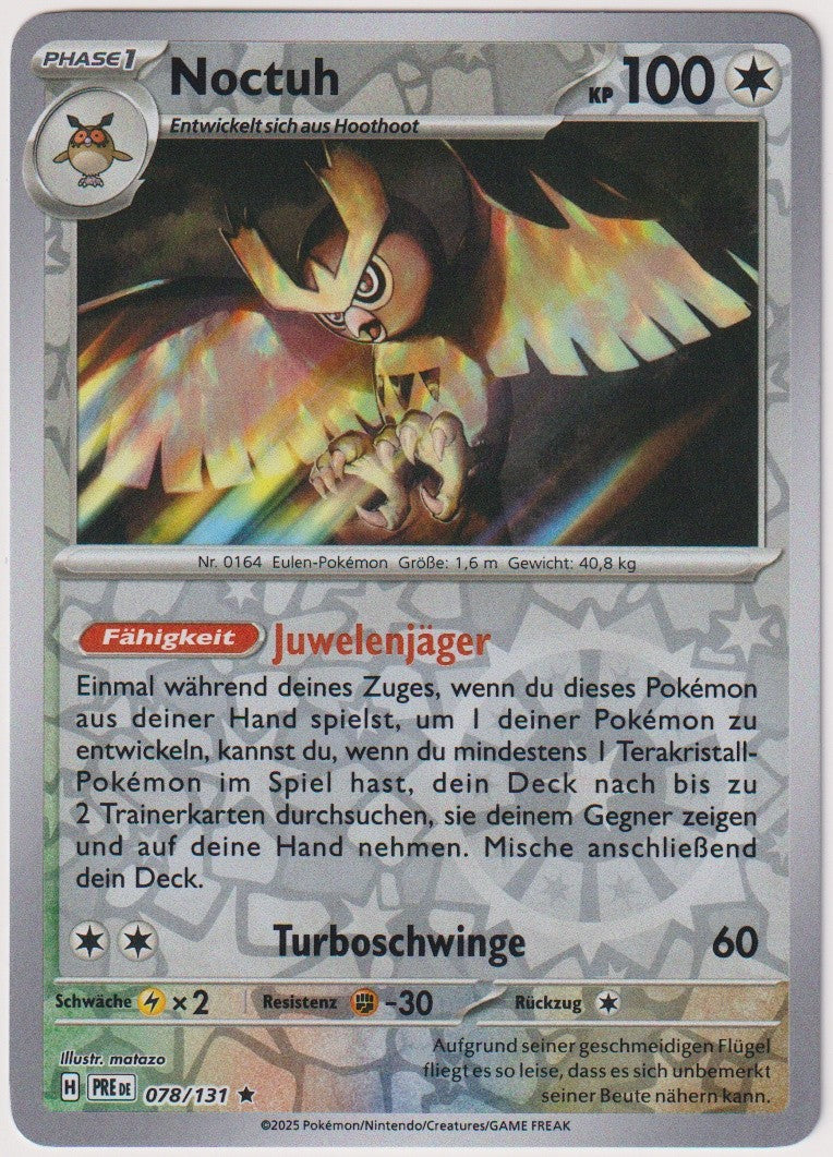 Pokemon TCG Noctowl #78/131 Rare (R) Reverse Holo Deutsch 2025 – Bild 1