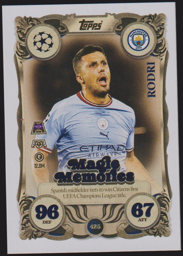 Topps Match Attax Rodri Manchester City Parallel Rare – Bild 1