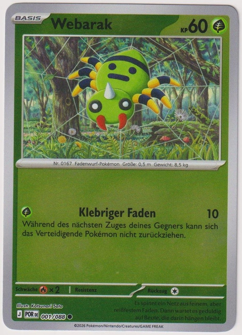 Pokemon TCG Spinarak #1/088 Common (C) Reverse Holo Deutsch 2026 – Bild 1