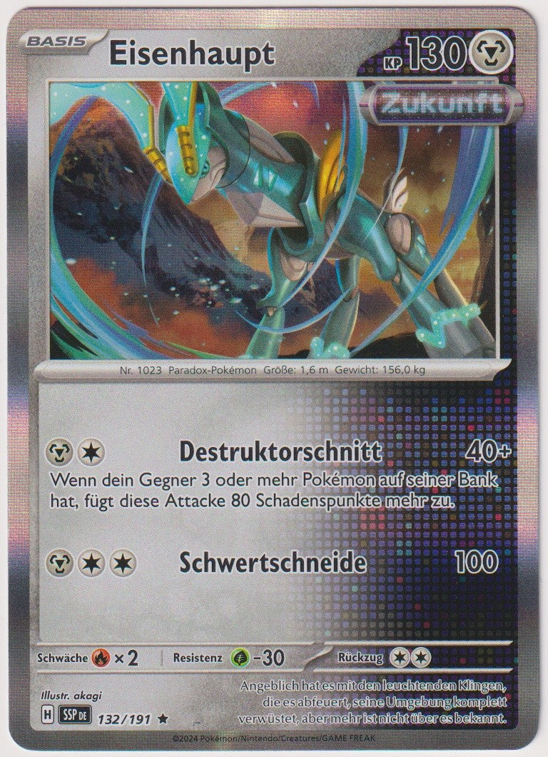 Pokemon TCG Eisenhaupt #132/191 Rare (R) Holo Deutsch 2024 – Bild 1