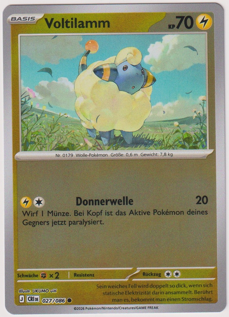 Pokemon TCG Mareep #27/086 Common (C) Reverse Holo Deutsch 2026 – Bild 1